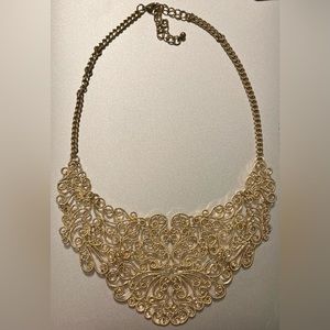 Golden Plate Statement Necklace